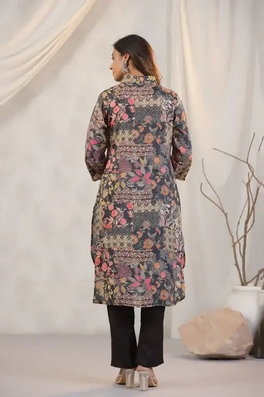 Twilight Florals Russian Silk Co-ord Set