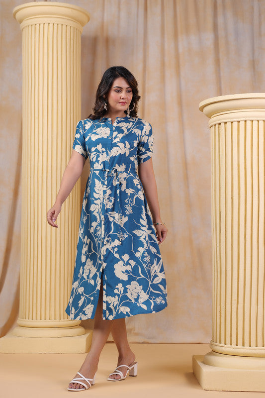 Floral Whisper Russian Silk Dress