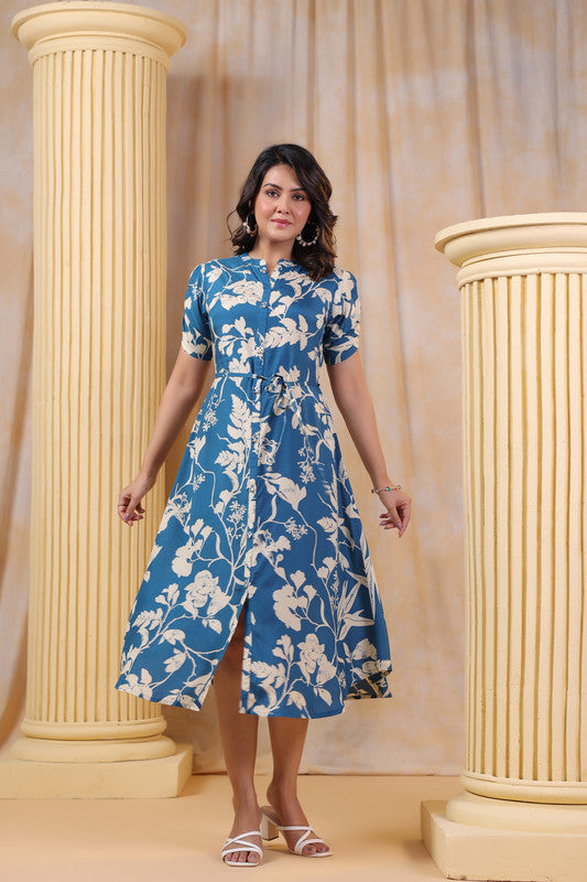 Floral Whisper Russian Silk Dress