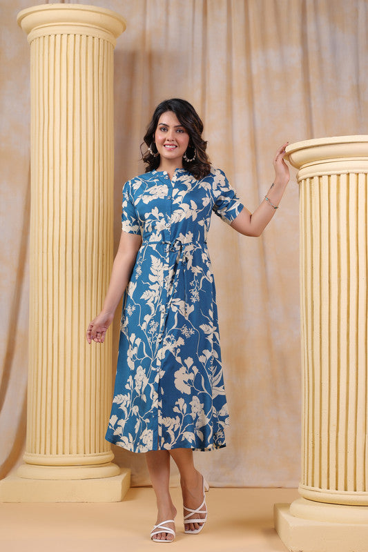 Floral Whisper Russian Silk Dress