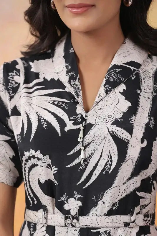 Leafy Luxe Russian Silk Dress