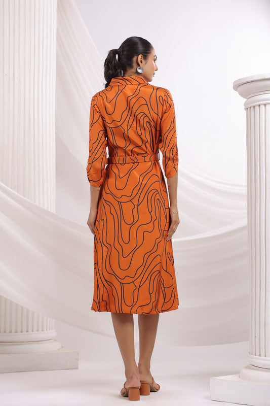 Stormy Lines Russian Silk Dress