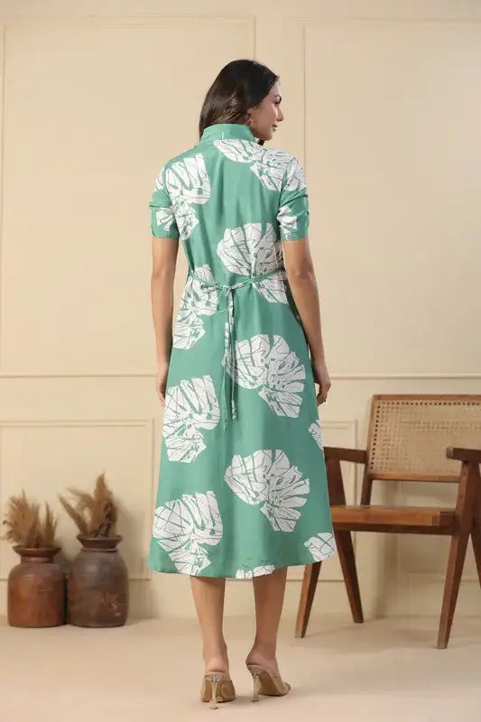 Seafoam Glow Russian Silk Dress