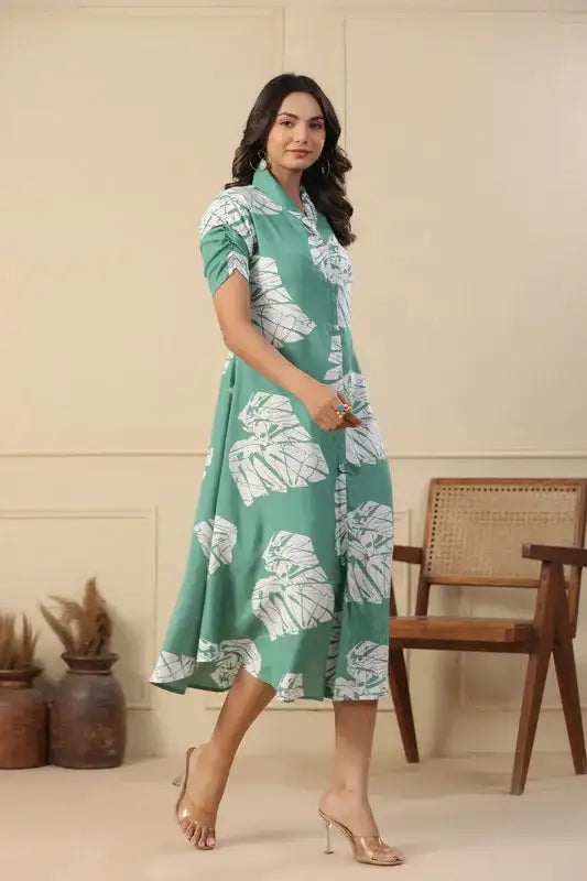 Seafoam Glow Russian Silk Dress