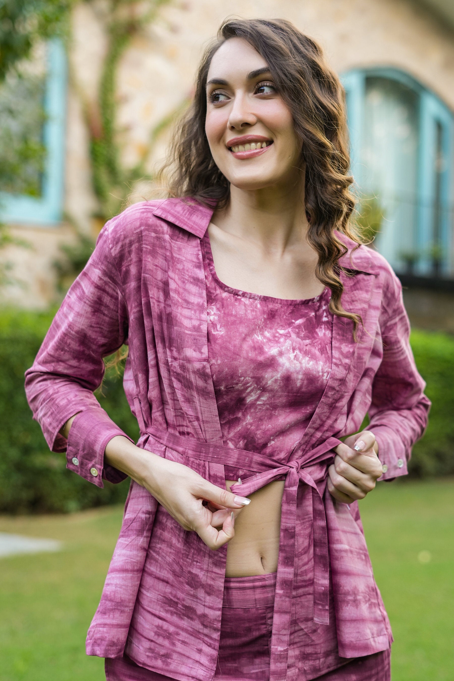 Plum passion three piece Cotton Co-ord set