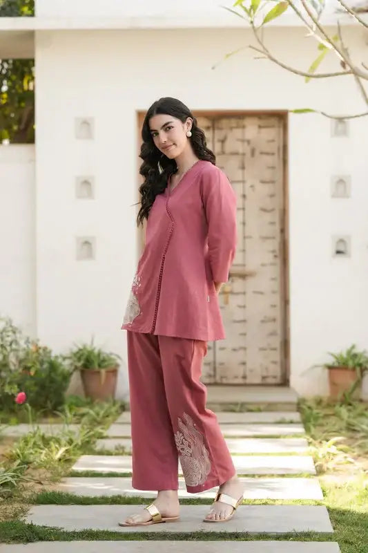 Rosette Grace Embroidered Cotton Flex Co-ord Set