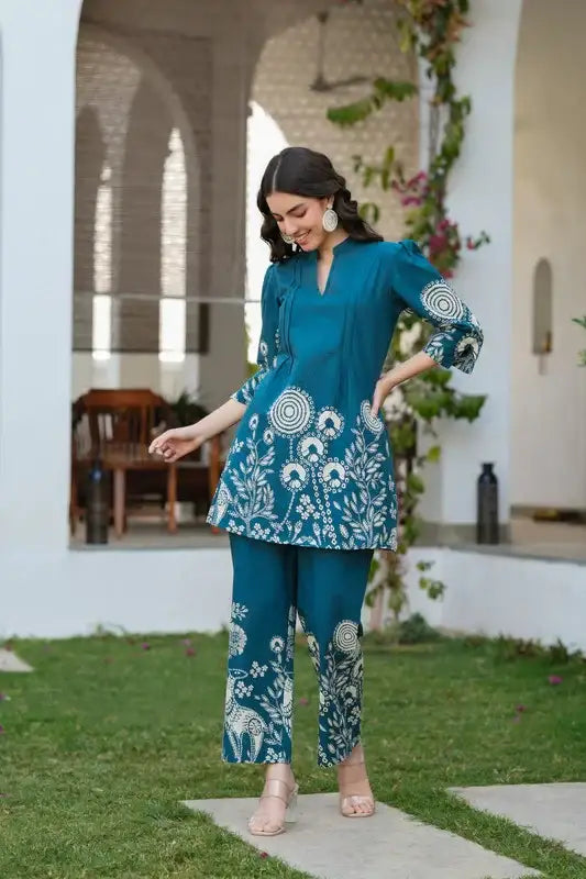 Teal Magic Cotton Co-ord Set