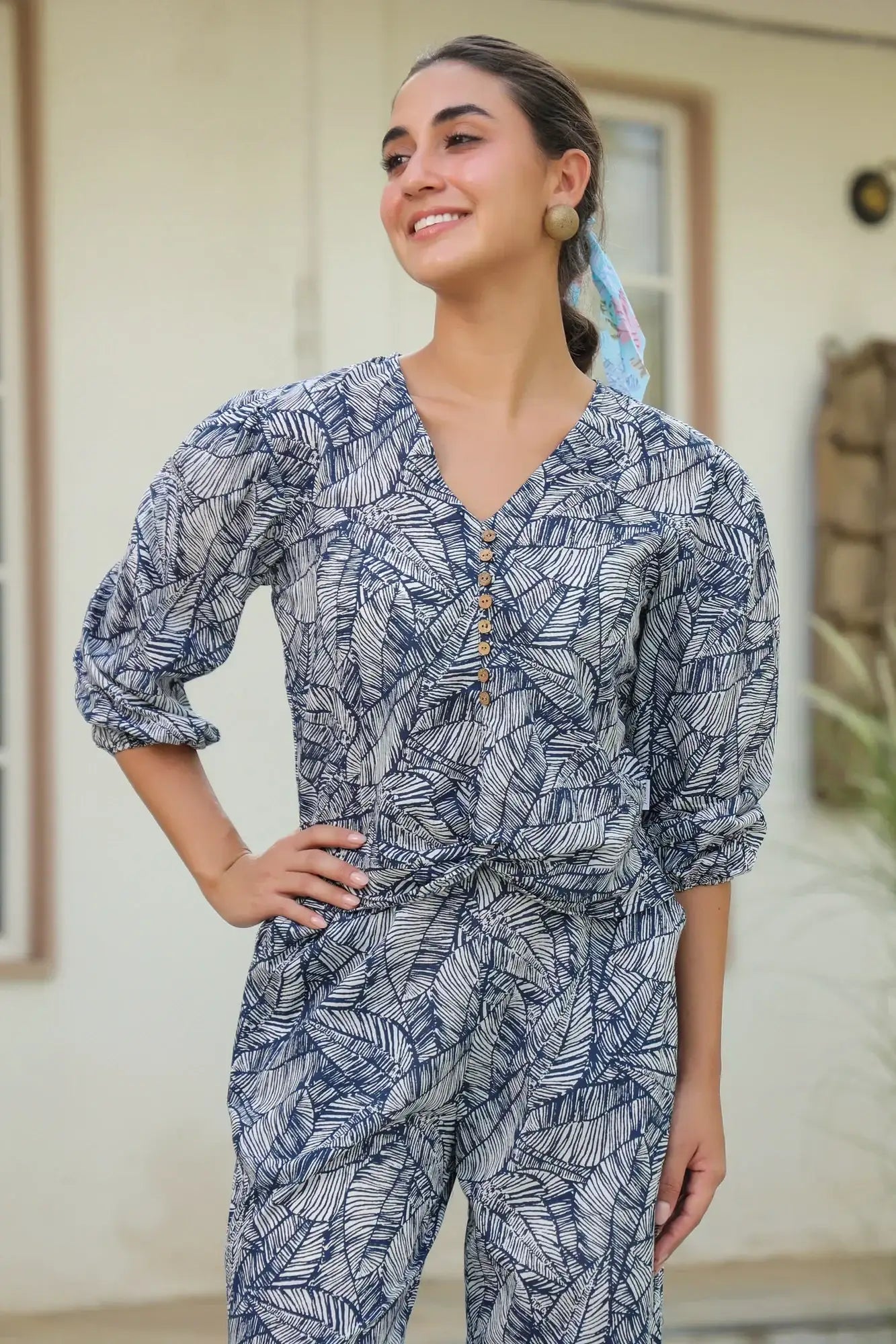 Leafy Embrace Cotton Co-ord Set