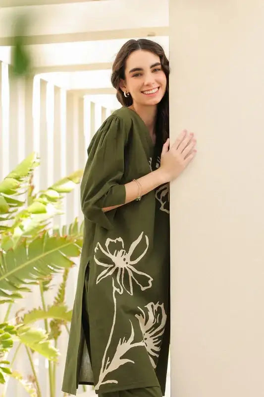 Olive Meadow Cotton Co-ord Set
