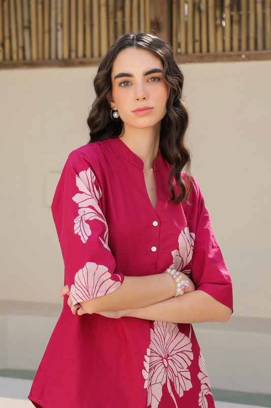 Cherry Red Cotton Co-ord Set