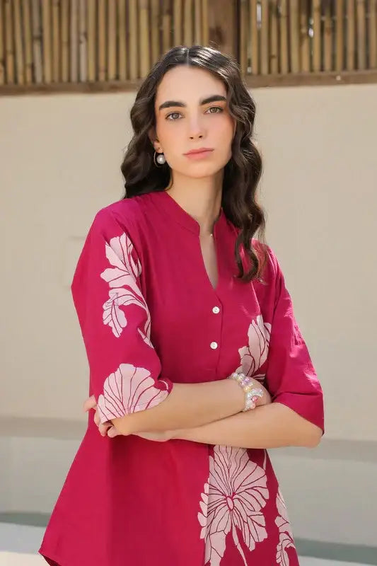 Cherry Red Cotton Co-ord Set