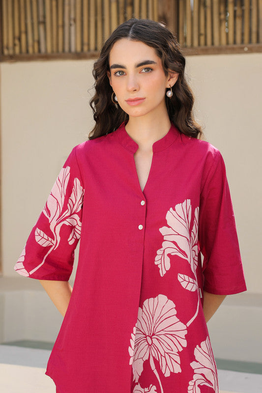 Cherry Red Cotton Co-ord Set