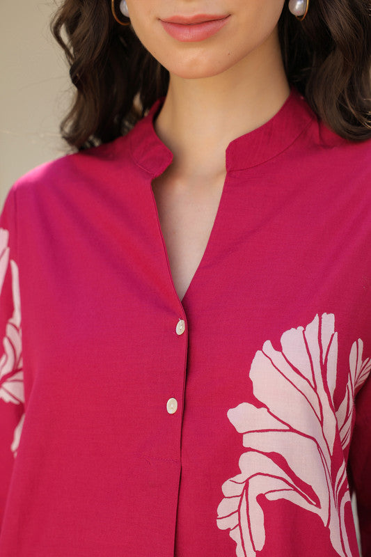Cherry Red Cotton Co-ord Set