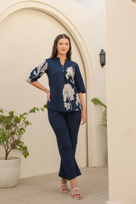 Oxford Blue Cotton Co-ord Set