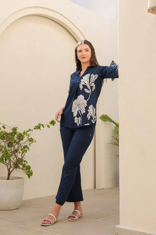 Oxford Blue Cotton Co-ord Set