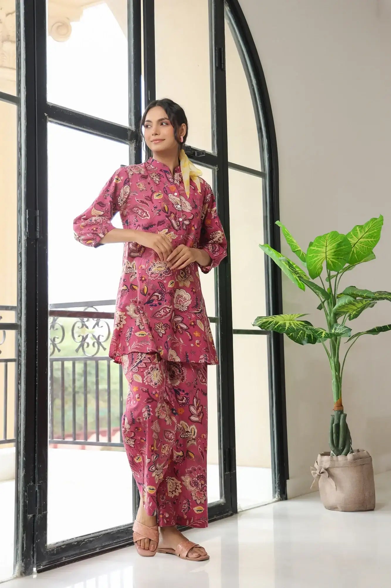 Garden Bliss Pink Cotton Co-ord Set
