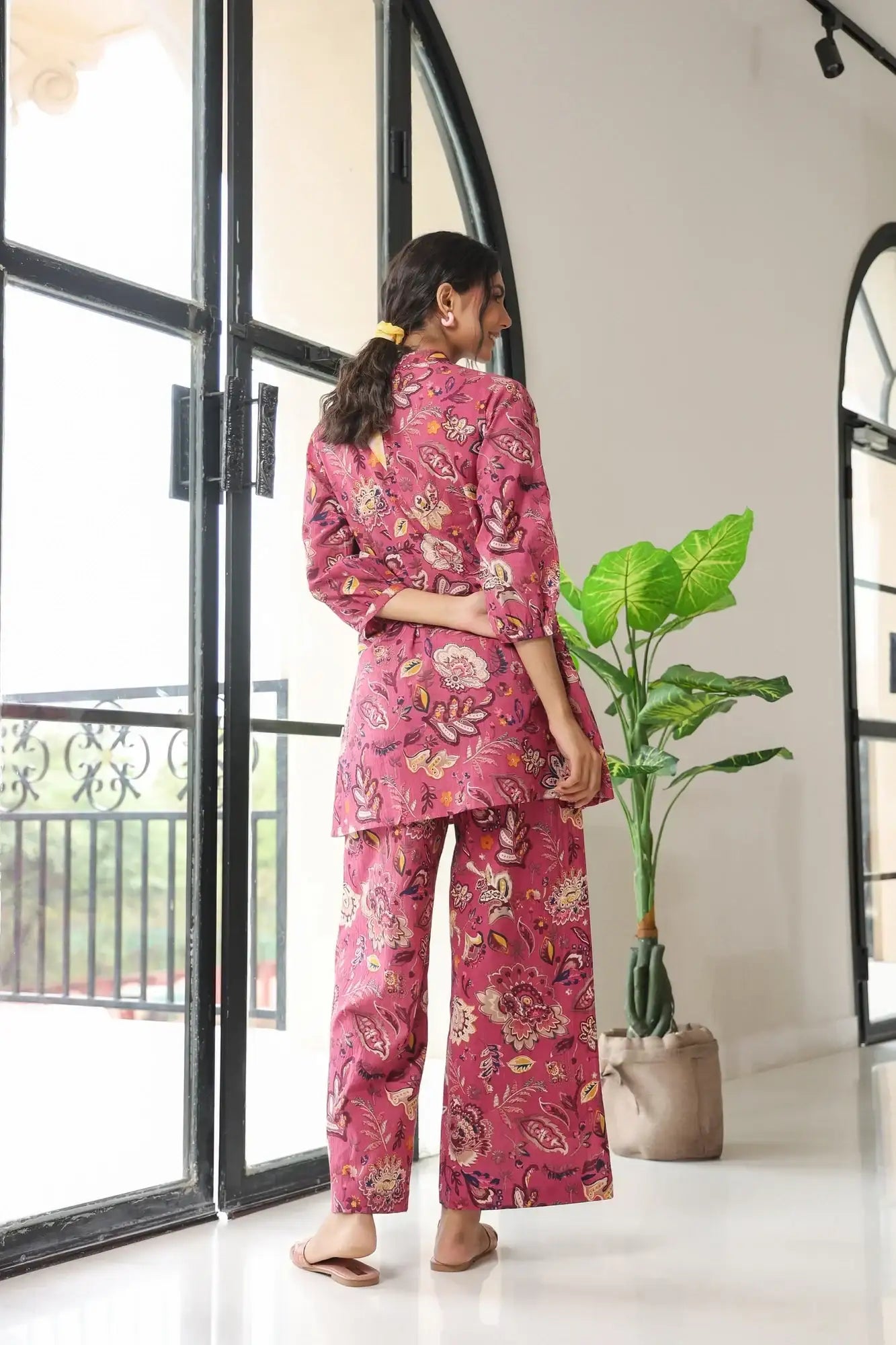 Garden Bliss Pink Cotton Co-ord Set