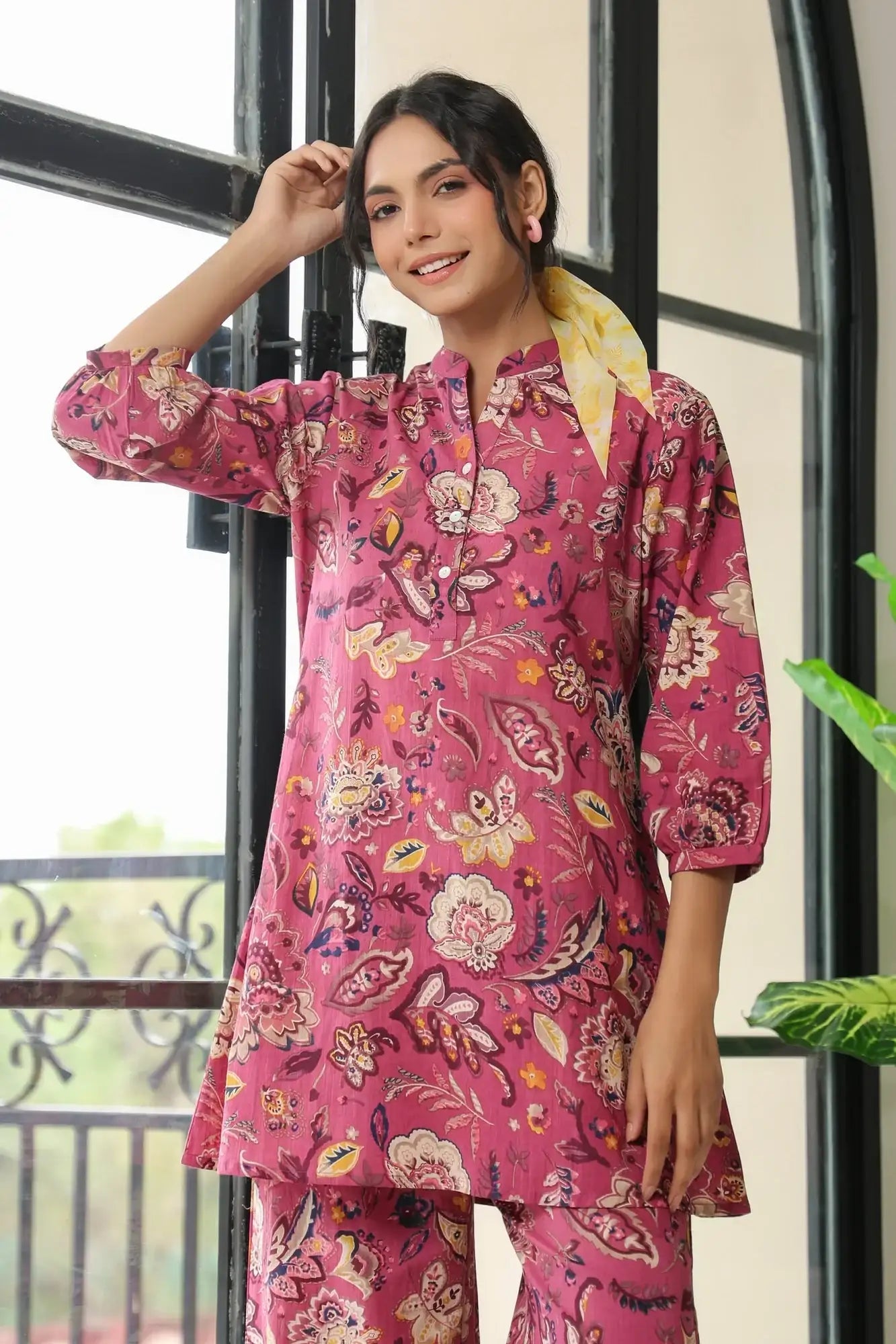 Garden Bliss Pink Cotton Co-ord Set