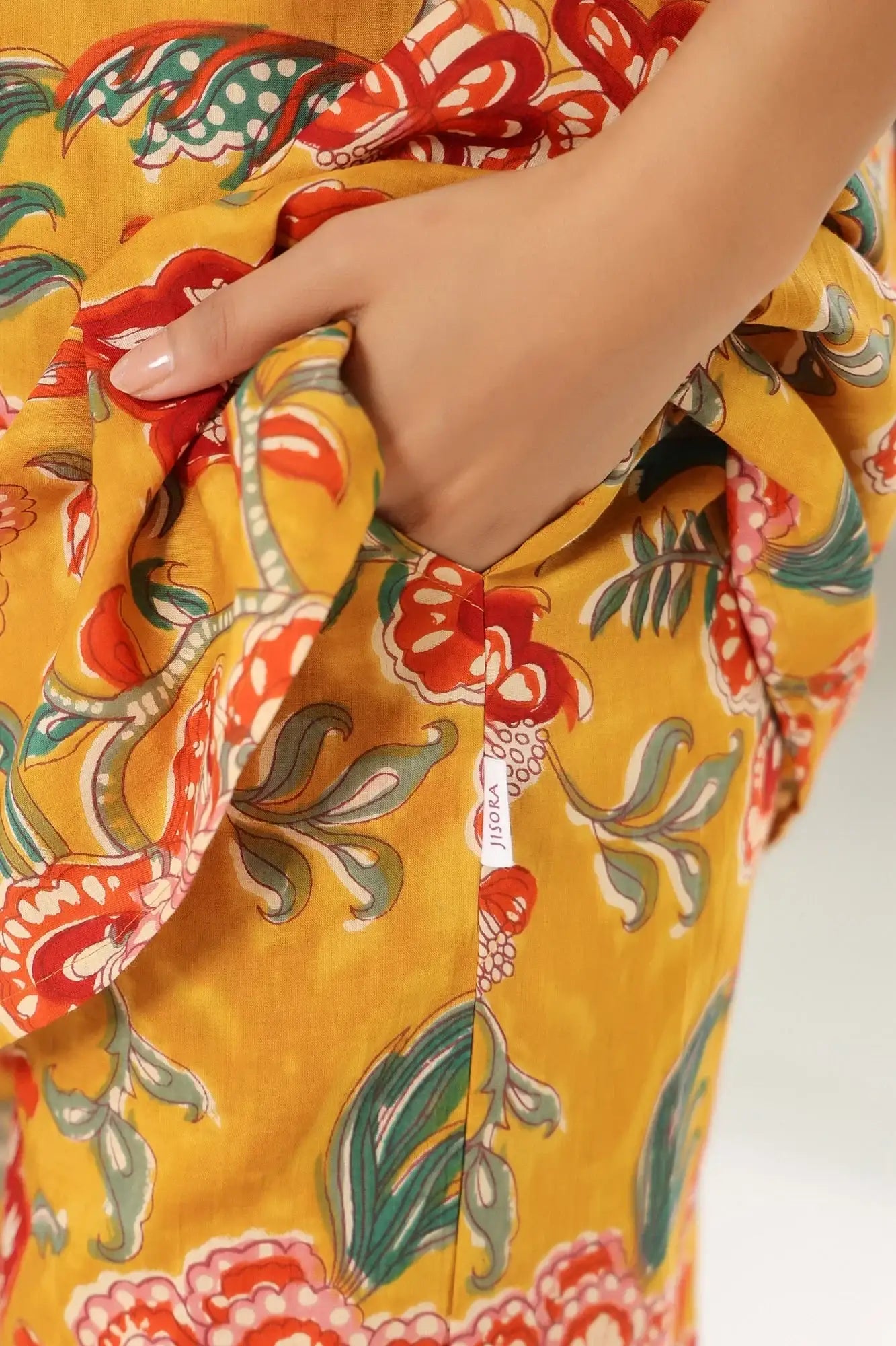 Sunlit Blossoms Yellow Cotton Co-ord Set