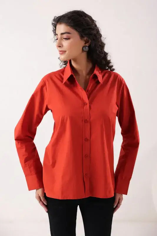 Red Essence Formal Poplin Shirt
