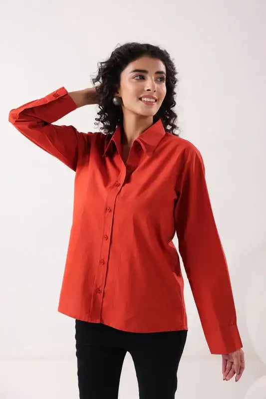 Red Essence Formal Poplin Shirt