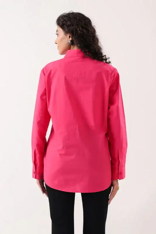 Fuchsia Flair Formal Pink Poplin Shirt