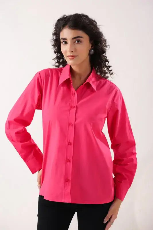 Fuchsia Flair Formal Pink Poplin Shirt