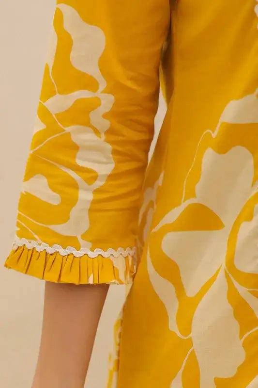 Sunflower Valley Yellow Cotton Co-ord Set