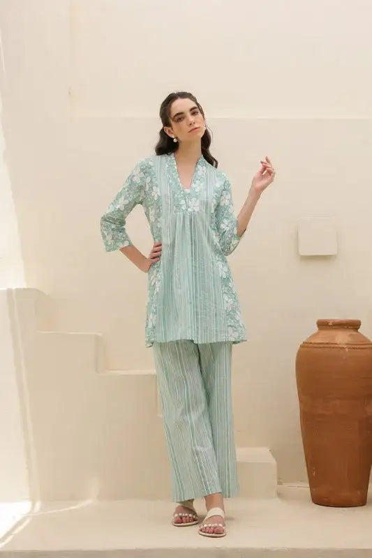 Ocean Haze Cotton Co-ord Set