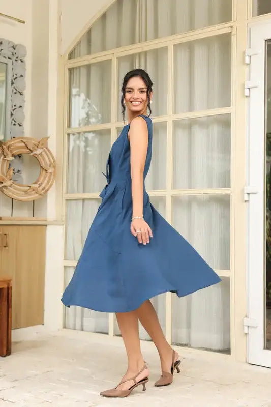 Midnight Grace 3D Flower Dress