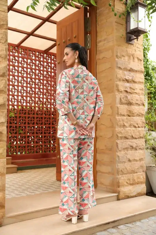 Pastel Mirage Geometric Print Co-ord Set