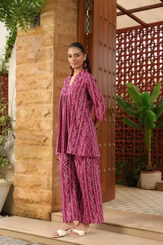 Maganta Glow Printed Everyday Co-ord Set