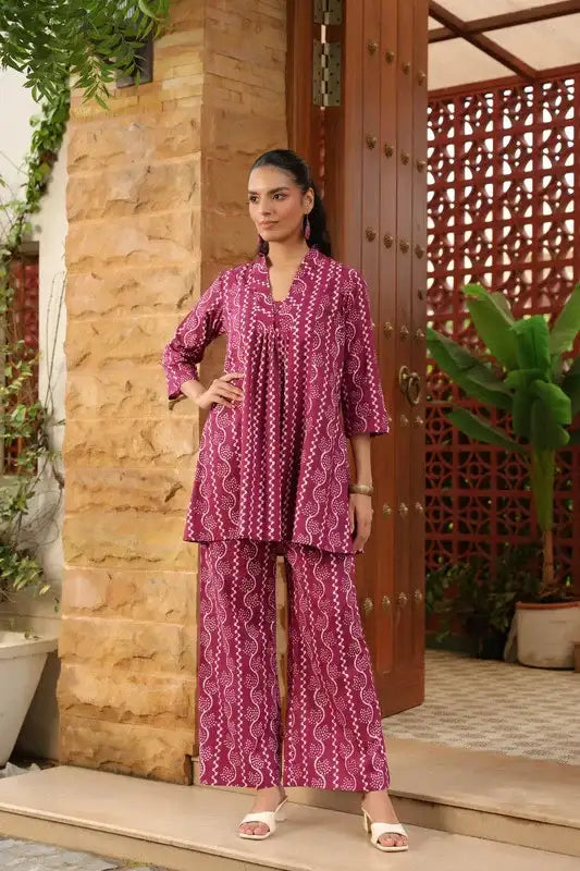 Maganta Glow Printed Everyday Co-ord Set