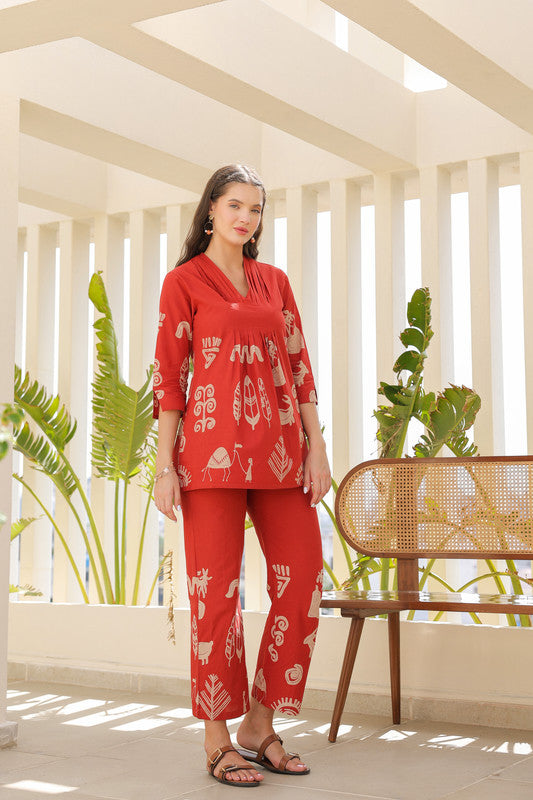 Desert Coral Tropical Mist Cotton Co-ord Set