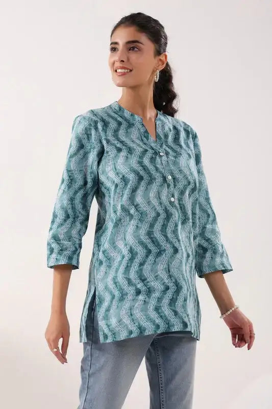 Ripple Charm Everyday Grey Cotton Top