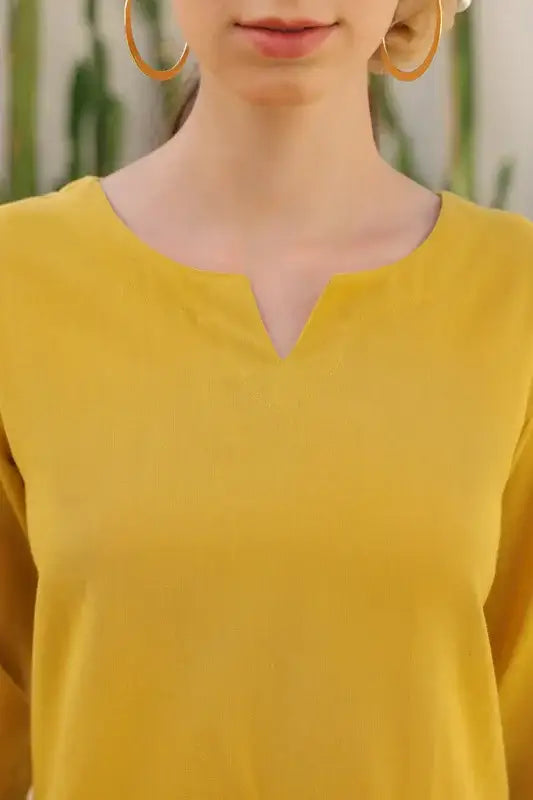 Canary Yellow Flora Cotton Flex Co-ord Set