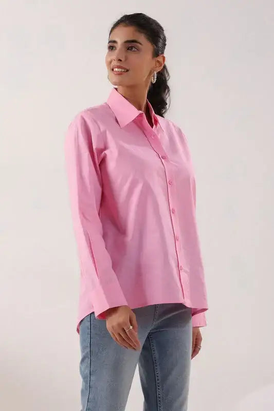 Gentle Hue Structured Pink Poplin Shirt