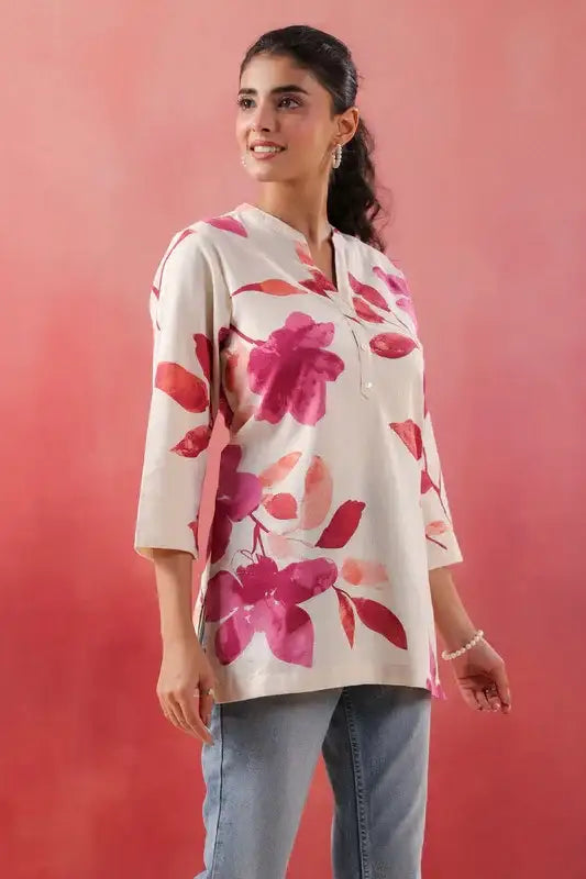 Blush Bloom Pink Cotton Flex Top