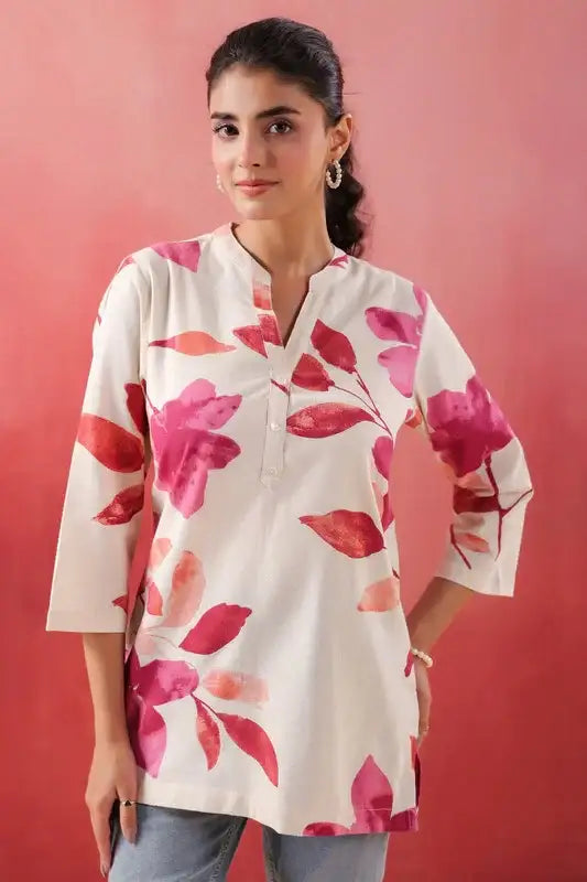 Blush Bloom Pink Cotton Flex Top