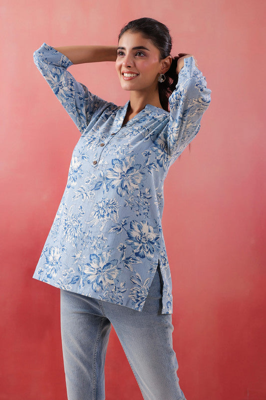 Teal Tide Everyday Off White Cotton Flex Top