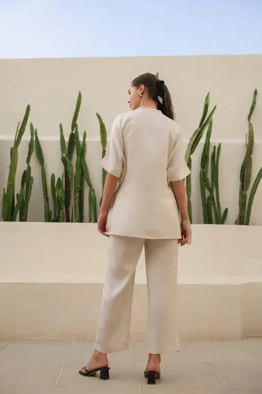 Ivory Mist Russian Silk Co-ord Set
