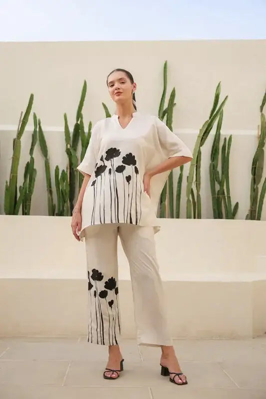 Ivory Mist Russian Silk Co-ord Set