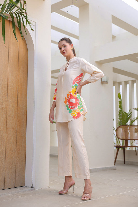 Citrus Glow Russian Silk Co-ord Set