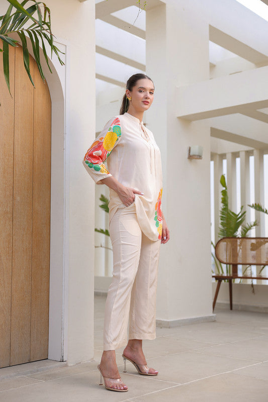 Citrus Glow Russian Silk Co-ord Set
