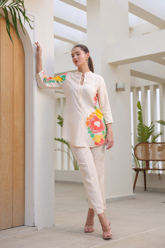 Citrus Glow Russian Silk Co-ord Set