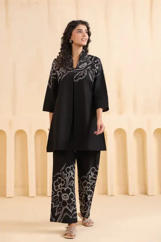 Noir Cotton Flora Co-ord Set