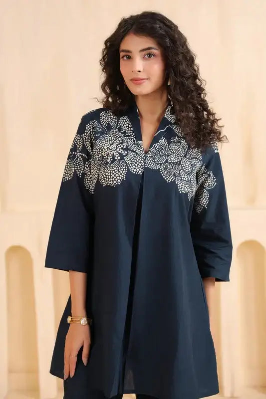 Charcoal Bloom Cotton Co-ord Set