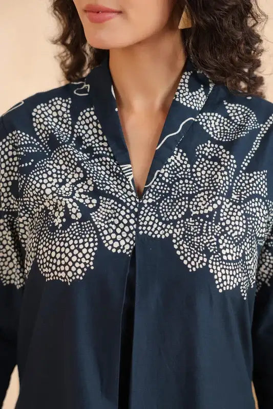 Charcoal Bloom Cotton Co-ord Set