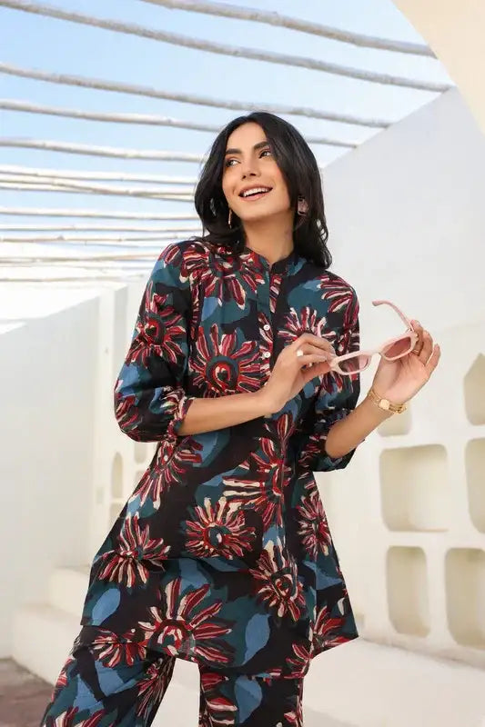 Twilight Bloom Cotton Co-ord Set