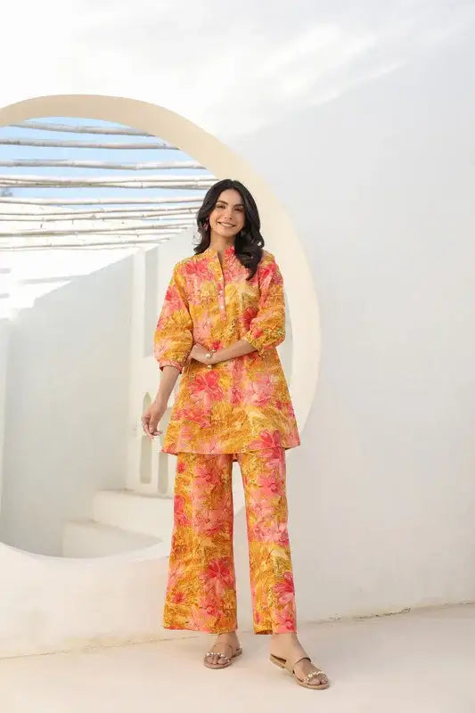 Sunset Bloom Cotton Co-ord Set